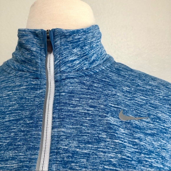 Nike Womens Size Small Heathered Blue Dri Fit Half Zip Pullover Sweatshirt Sport - Picture 3 of 8